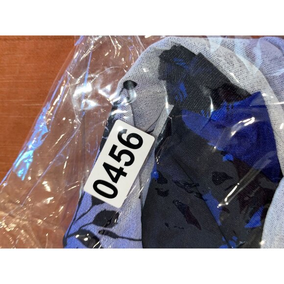 Fuzzi Blue Ombre Mesh Print Long Sleeve top Blouse Womens Size 20 - Picture 8 of 8